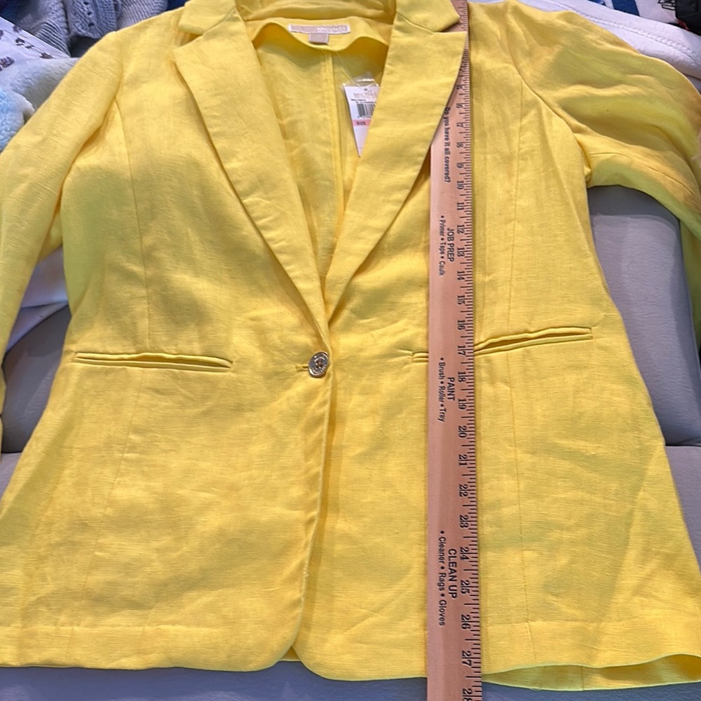 MICHAEL Michael Kors Yellow Linen Blazer - Picture 12 of 16